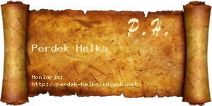 Perdek Helka névjegykártya